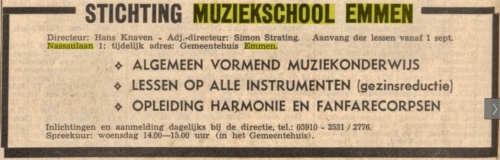 Muziekschool Nassaulaan 1 Emmen