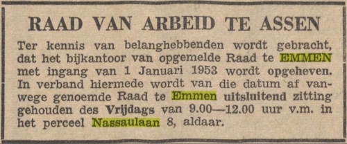 Raad van Arbeid Nassaulaan 8 Emmen