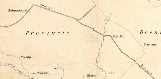 Kaart DA "Situatie van het zuidoostelijk deel der Provincie Drenthe