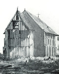 Tekening J. van Ravenswaay kerk Roswinkel