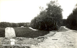 Heideveld met hunebedden in Valtherbos